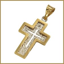 Pendentif en OR Jaune Blanc 18