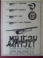 2/1955 PUB AVIONS MAX HOLSTE BROUSSARD MH-1521 ORIGINAL FRENCH AD
