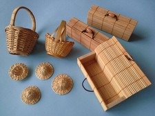 Lot mini chapeaux - mini, paille