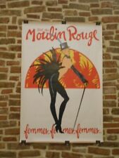 AUTHENTIQUE AFFICHE ANCIENNE - BAL DU MOULIN ROUGE - FEMMES, FEMMES, FEMMES.