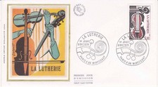 Enveloppe 1er jour Métiers d'Art La Lutherie 1979 soie FDC   