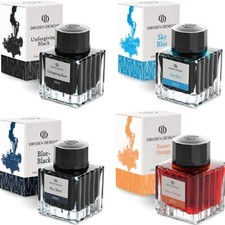 4 Pack - Encre Bouteille Premium 50ml Pour Stylos Plume - Bleu Noir Orange