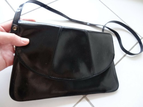 Sac cuir lisse noir - cuir,