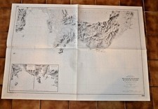 CARTE MARINE ANCIENNE SHOM - de l'ile de SAN ANTIOCO au golfe de CAGLIARI 1904