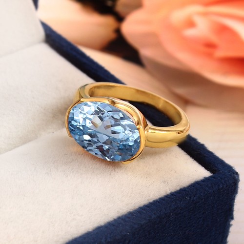 Bague gemme oval bleuté - gemme,