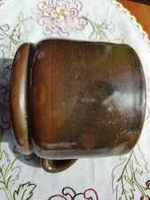 ANCIEN PETIT POT DE MESURE EN TERRE CUITE INTERIEUR VERNISSÉ