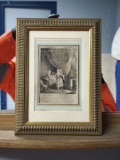 Gravure ancienne XVIIIe « Le Coucher » – Scène galante d’époque Louis XVI –...