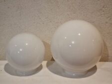 2 Ancien Abat-Jour Globe Boule Opaline Blanche de Rechange / luminaire lustre