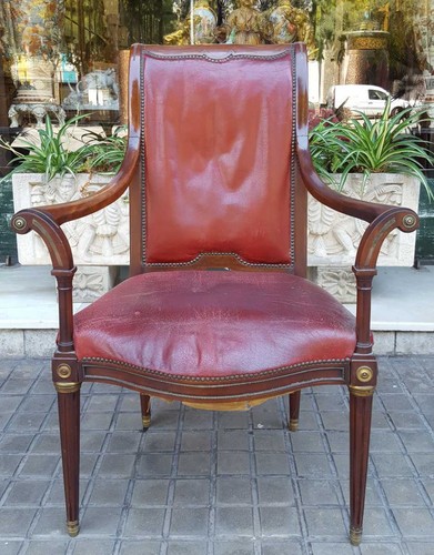 Fauteuil bois acajou style - fauteuil.,