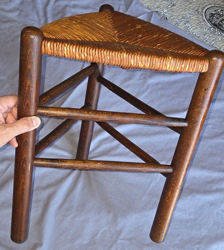 Tabouret bois paille - et,