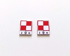 2 PLAQUES DE SIGNALISATION DAMIER ROUGE ET BLANC AU CHOIX Signal HO 1/87