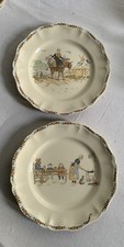 2 Assiettes Plates Faience De