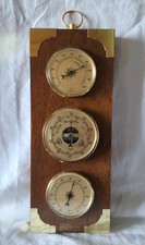 Ancien Baromètre Thermomètre Hygrometre Bois Marque Pirelli HT 33cm Lg 12cm 433g