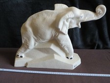 Eléphant faience crispée craquelée Dolly Verlux art déco