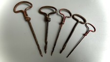 Lot de 5 vrilles de perçage anciennes