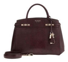 GUESS sac à main Melinda Triple Compartment Satchel Burgundy