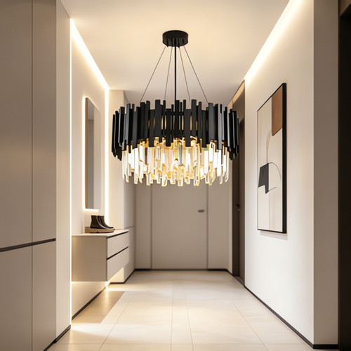 Lustre rond cristal lampe - lustre, en
