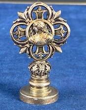 Sceau à Cacheter ancien Jeanne d’Arc bronze XIXe monogramme VM croix de Lorraine