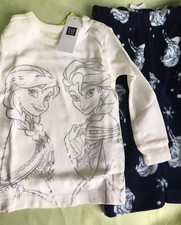 New GapKids Disney Frozen Fleece 2 Piece Long Sleeve Pajama Set Sz 12- 18 M-NWT