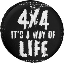 Housse de roue de secours de 31" à 32" couleur NOIR "4x4 it's a way of life"