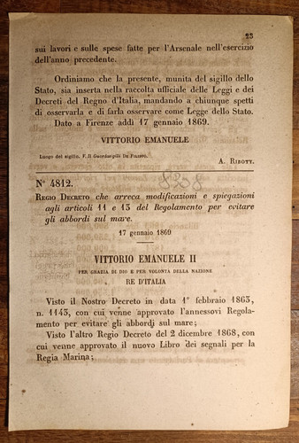 1869 décret royal pour - décret,