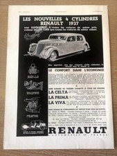 Publicité 1936 RENAULT 4 cylindres Celta Prima Viva / Gaines CLAVERIE - 2452