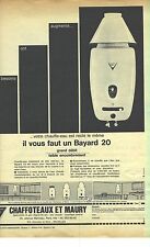 PUBLICITE ADVERTISING  1962   CHAFFOTEAUX & MAURY chauffe eau BAYARD 20