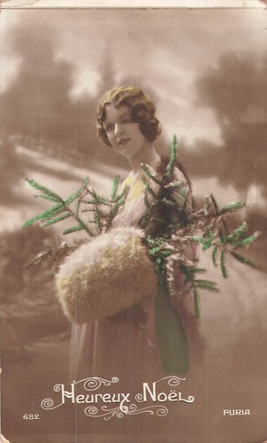 Noel femme manchon fourrure - noel,