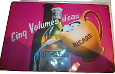 Plaque Métal Tôlée Vintage 20X30 APERITIF RICARD CINQ VOLUMES  Neuf NEWS Grih