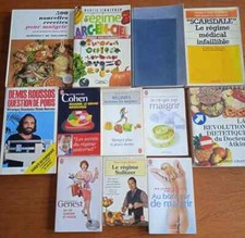 Lot 12 Livres régime minceur Santé Poids Alimentation Maigrir Diète Atkins Forme