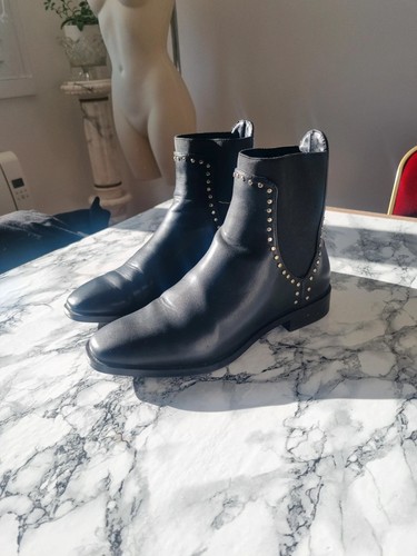 Bottine clouté noir zara - bottine,