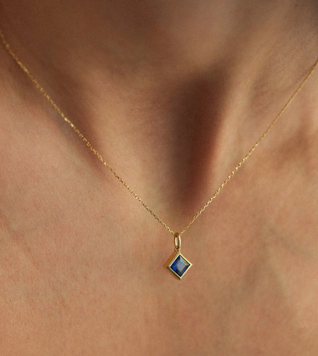 Collier pendentif saphir - , bleu