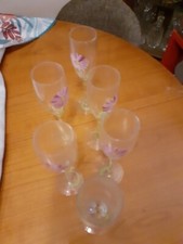 6 Verres A Vins Peint A La
