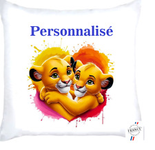 Housse de Coussin Roi Lion. Personnalisé avec un prénom.