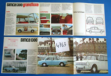 N°4763 / dépliant couleur  SIMCA 1300 grand luxe 