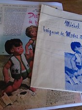 T7 PATRON POUPEE MICHEL " MODES ET TRAVAUX" GILET & MAILLOT TRICOTE 1967  