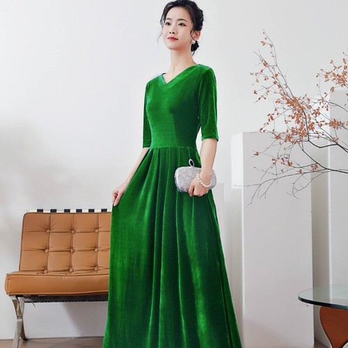 Femme velours maxi robe - femme,
