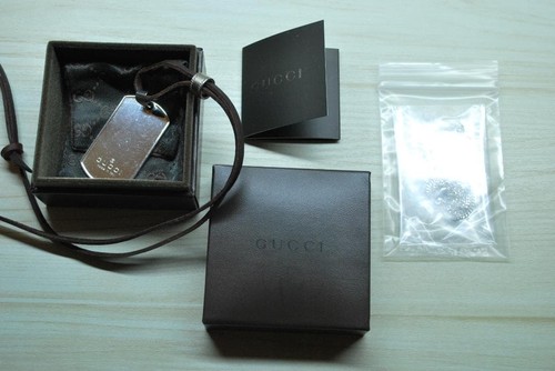Collier gucci dog tag argent - gucci,