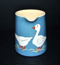 SOUFFLENHEIM Pichet Broc en Poterie terre-cuite décor oie bleu
