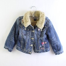 Bébé Gap Bébé 3Y Jean Veste Polaire Doublé Shearling Snap Bouton Papillon