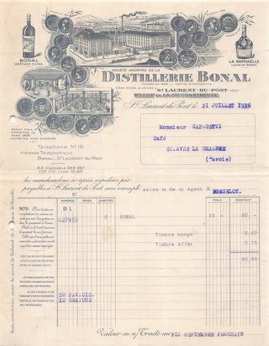 1936 facture illustrée - 1936,
