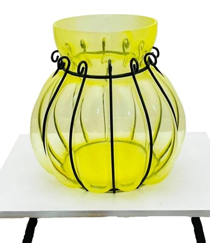 Ancien vase boule verre - vase, en