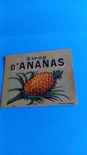 ETIQUETTE ANCIENNE SIROP D ANANAS  VINTAGE
