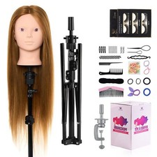 Neverland Beauty Tete a Coiffer Professionnel avec Trépied 60% Vrai Cheveux H...