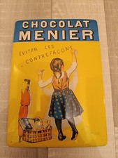 Plaque Métal Style Carte Postale Chocolat Menier