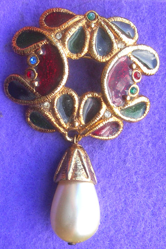 Vintage broche émail sur - broche,
