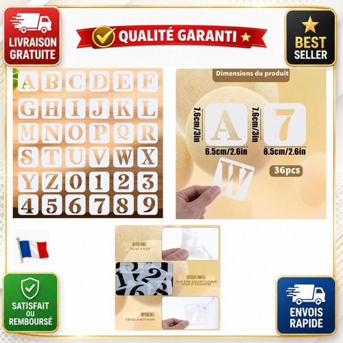 Pochoirs lettres chiffres - pochoirs,