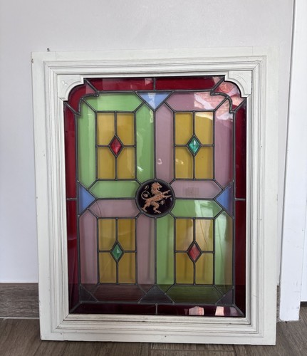 Ancien panneau vitraux avec - ancien,