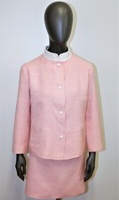COURREGES PARIS Vintage 80s pink wool Suit 40FR 8US made in France