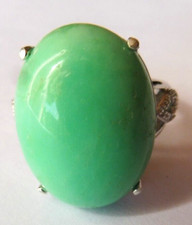 Bague en Chrysoprase - réglable 54 à 59- 31.Cts- 20x15x9mm- Argent massif